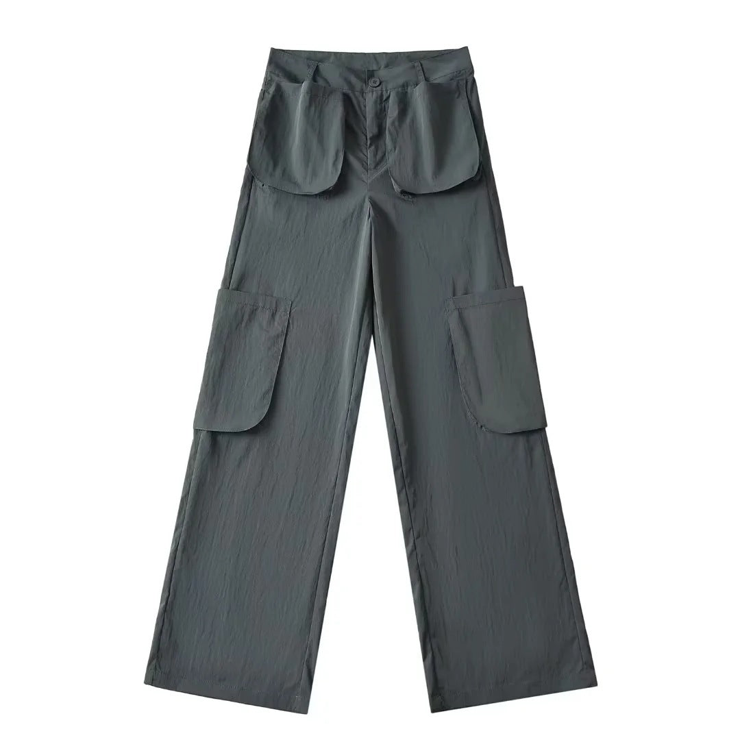 Low waisted multi pocket work pants