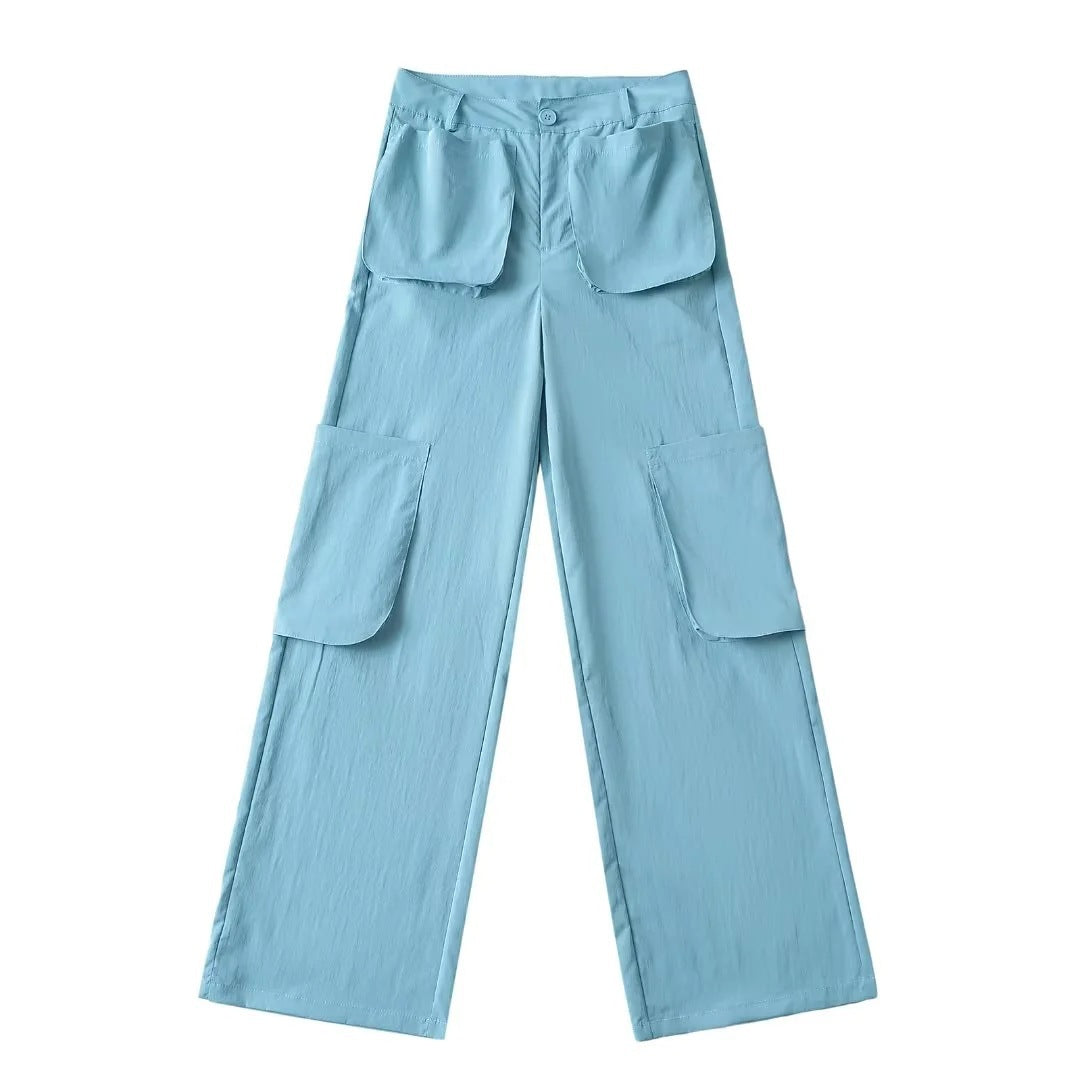 Low waisted multi pocket work pants
